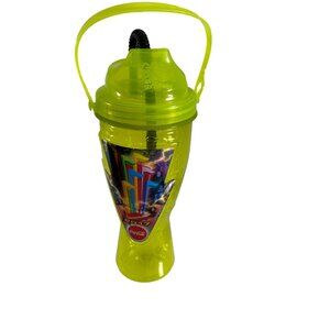 2017 Six Flags Go Big Coca Cola Tumbler Drink Cup w Straw Refillable Whirley